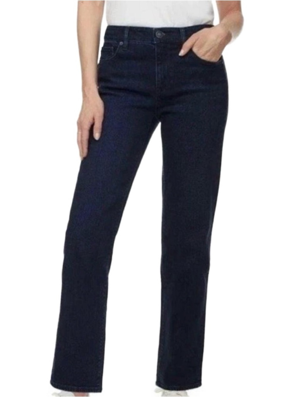 Hudson high rise straight jeans dark wash blue denim size 12